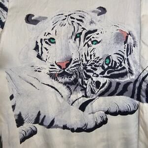 Paolo Santini Top Womens 12 Black White Tiger Silk 90s Office Luxury Maximalist